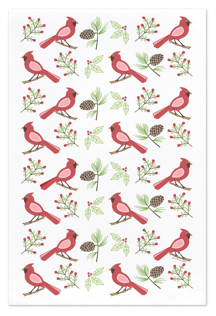 Winter Cardinals Bar/Tea Towel