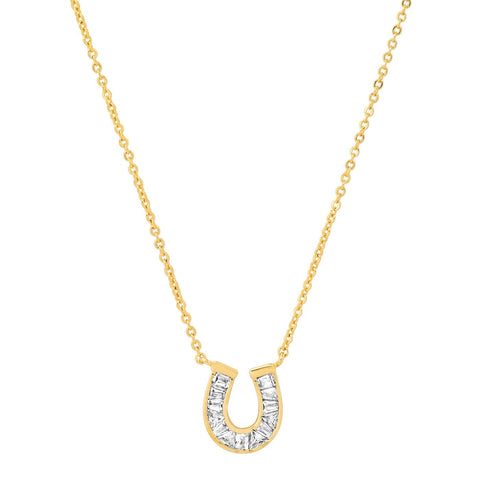 Lucky Baguette Horseshoe Necklace